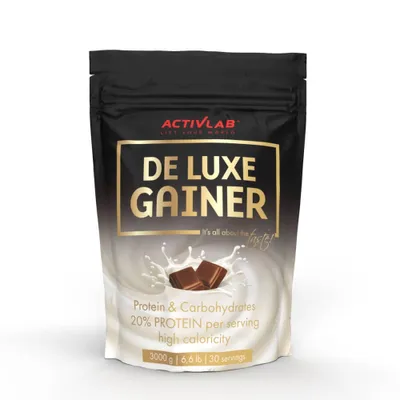 Zdjęcie produktu dla Activlab De Luxe Gainer – Odżywka Białkowo-Węglowodanowa WPC, Czekolada, 3000 g