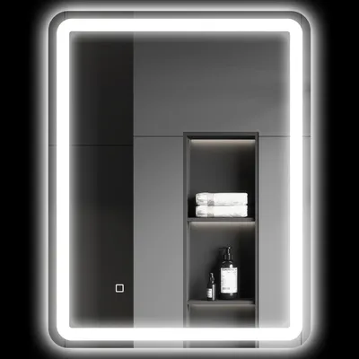 Productafbeelding van Badkamerspiegel, verlicht, aanraakbediening, anti-condens, dimbaar, 3 lichtkleuren, 60 x 80 cm, zilver