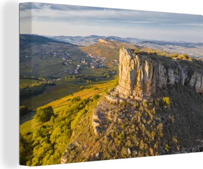 Zdjęcie produktu dla OneMillionCanvasses® - Obraz na płótnie - 140x90 cm, wapienna skała Solutre, dekoracja ścienna - zdjęcie na płótnie - obraz na drewnianej ramie