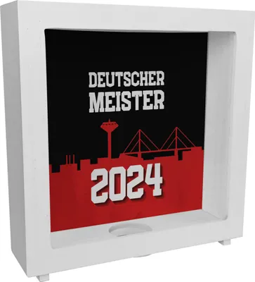 Produktbild von Leverkusen Rahmen Spardose aus Holz mit Spruch Deutscher Meister 2024