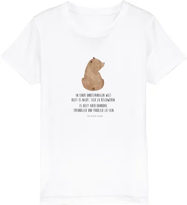 Produktbild von Mr. & Mrs. Panda Kleinkinder T-Shirt Bär Schulterblick 12-14 Jahre (152/164) - Weiß - Geschenk, Kindershirt, Motivation, Mädchen, Selbstachtung, Teenager, Teddy, Bären