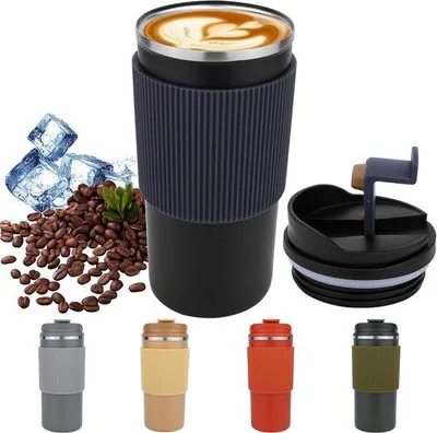 Zdjęcie produktu dla Kubek do kawy o pojemności 500 ml, ceramiczny, czarny, do podróży