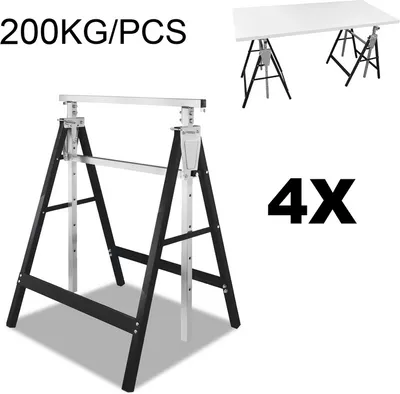 Produktbild von Jopassy 4X Gerüstbock Stahl 200kg Klappbock Teleskop-Klappbock 7-fach höhenverstellbar