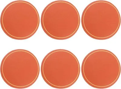 Produktbild von 6 Stück runde Lederhaken für Kaffeetisch hängende Geschenke Haushaltsdekoration (4 Zoll, Orange)