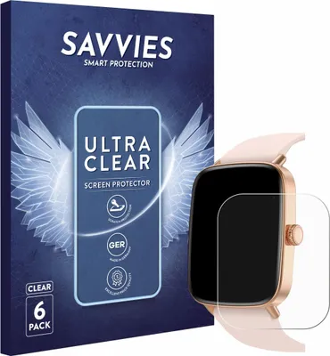 Produktbild von 6x Für Yoever Smartwatch 1.85" Schutzfolie Savvies Displayschutz Display Schutz Folie Klar Transparent