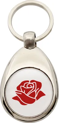 Produktbild von Huuraa Schlüsselanhänger Rose Blüte Metall Schlüsselring Einkaufswagenchip Geschenkidee
