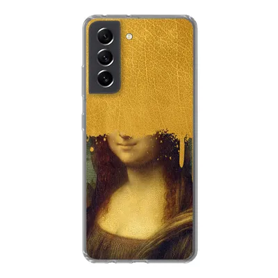 Produktbild von MuchoWow® Handyhülle Schutzhülle Hülle für Samsung Galaxy S21 FE Mona Lisa - Da Vinci - Gold Silikon Softcase Handy Hülle - Mobiltelefonhülle