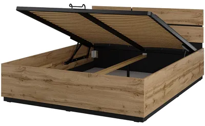 Obrázek produktu pro Postel s úložným prostorem 160x200 CROSI 51 dub wotan / černá