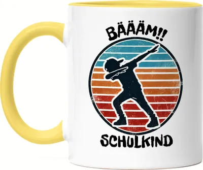 Produktbild von Bääm! Schulkind Tasse Gelb Einschulung Geschenk Schulanfang Schule