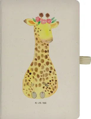 Produktbild von Mr. & Mrs. Panda skizzenbuch a4 Giraffe Blumenkranz - Transparent - Geschenk, Selbstliebe, Kladde, Tagebuch, Journal, Abenteurer, Adressbuch, Freundin, notizbuch, Afrika
