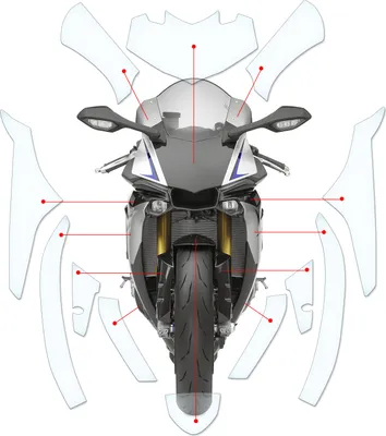 Produktbild von Lackschutzfolie Steinschlagschutz passend für Yamaha YZF R1M RN32 RN49 2015-2019