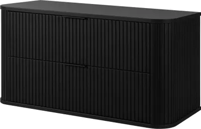 Image de Armoire de salle de bains, noir, poignées noires, 41,5 x 100,4 x 51,7 cm