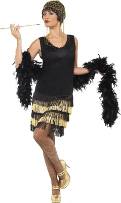 Image de Smiffys - Costume "1920s" - Femme SM1424 (M) (Noir/Or)