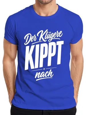 Zdjęcie produktu dla T-shirt męski "Mądrzejszy przegrywa, gdy za dużo się napije" - sarkastyczne hasło, kolor niebieski, rozmiar XXL