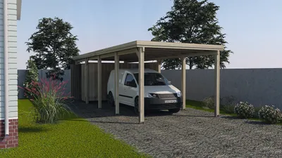 Produktbild von weka Flachdach Einzelcarport 617 Gr.3 ohne Dacheindeckung, Farbe:kdi, Dachform:Flachdach