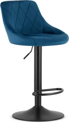 Immagine prodotto di Sgabello da bar girevole, altezza regolabile, velluto blu navy