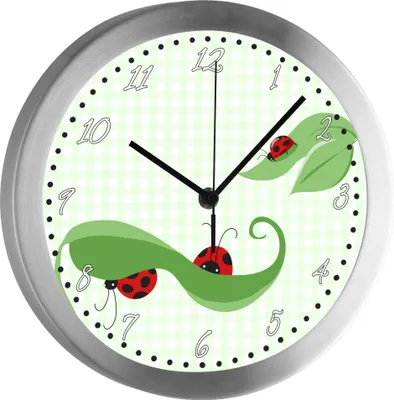 Produktbild von Funkuhr, Kinder Wanduhr, Kinderuhr, Kinderzimmer  Marienkäfer