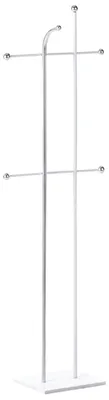 Produktbild von BELIANI Kleiderständer Silber u. Weiß Metall 162 cm Hoch Freistehend mit 6 Haken Modern Industrie Design Flur Garderobe Schlafzimmer Ausstattung