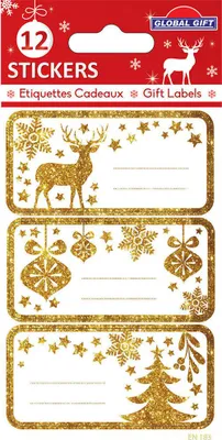Produktbild von Global Gift Glitzer-weihnachtsaufkleber One Size