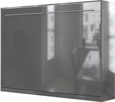 Produktbild von SMARTBett Schrankbett Standard Anthrazit Hochglanz/Anthrazit Hochglanz 140 Horizontal