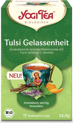 Produktbild von Yogi Tea Tulsi Gelassenheit | 17 Beutel | Kräutertee |  | vegan