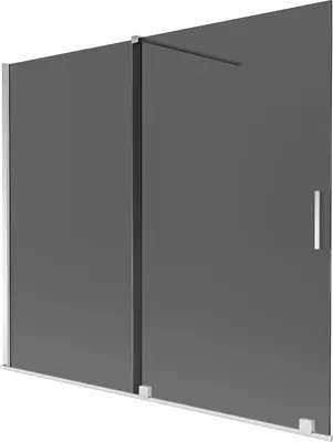 Immagine prodotto di Mexen Velar paravento per vasca da bagno 2-ante scorrevole 180 x 150 cm, grafite, cromo - 896-180-000-41-01