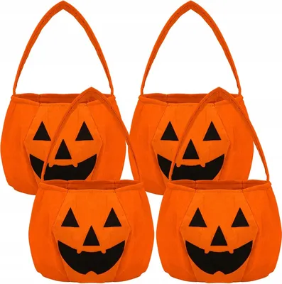 Produktbild von Halloween Kürbisförmige Bonbontüten 4er Set 14x18cm