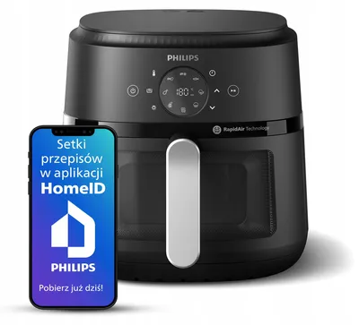 Produktbild von Schwarze Philips Heißluftfritteuse Airfryer 2000 6,2-l-90% Weniger Fett Rapidair