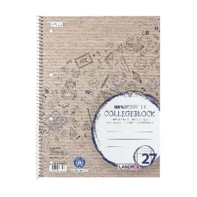 Image de LANDRÉ400146722 LANDRÉ Collegeblock Recycling, DIN A4+, ligné, 80 feuilles