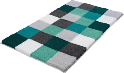 Produktbild von Kleine Wolke Badteppich, Caro Petrol, 70x120 cm