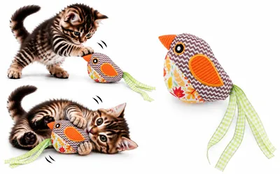 Image de Flamingo : jouet pour chat en forme d'oiseau - Multicolore - 20,5 x 7 x 3,5 cm