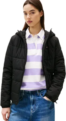 Produktbild von Tommy Jeans Damen Pufferjacke Hooded mit Reißverschluss, Schwarz (Black), XS