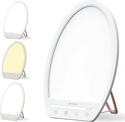 Produktbild von Tageslichtlampe, UV-freie Therapielicht, 10.000 Lux Sonnenlicht 3 Farbtemperaturen, 4 Helligkeitsniveau Timer, 24 x 19 cm Volles Spektrum verbessert d