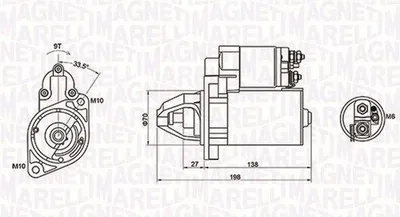 Produktbild von MAGNETI MARELLI 063721283010 Starter Anlasser 1,1kW passend für MERCEDES-BENZ C-Klasse Limousine (W204) 12V