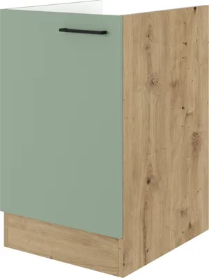 Obrázok produktu pre Kuchynská skrinka pod drez Flex Well Cara ŠxHxV 50 x 57 x 82 cm farba čela zelená matná farba korpusu dub svetlý