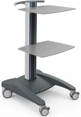 Imagen del producto de Carro de almacenamiento Haeberle con base resistente, equipado con 2 bandejas metálicas y detalles decorativos en color azul