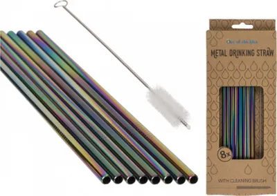 Zdjęcie produktu dla Metalowa tęczowa słomka do picia