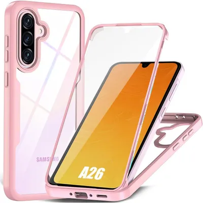 Image de Coque pour Samsung Galaxy A26 5G - Protection Intégrale Avant TPU Souple et Arrière PC Rigide- Rose