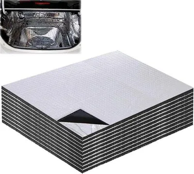 Produktbild von Auto-Isolationsmatte - 10 Stücke - 40x25cm - Schalldämmung - selbstklebend - brandfest - feuchtigkeitsbeständig - wasserdicht (5mm)