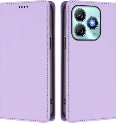 Produktbild von Handyhülle für ZTE Blade A75 4G, Kunstleder Klapphülle Stoßfeste Magnetische Hülle mit Ständer Violett