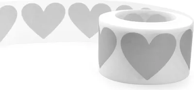 Immagine prodotto di Adesivo scratch-off CUORI 35x30mm ARGENTO x300