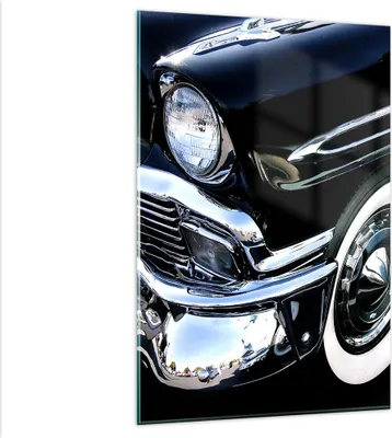 Produktbild von Bilder auf glas - Einteilig - Auto Chrom Kuba - 80x120cm - Glasbilder - Wandbilder - Bilder - zum Aufhängen bereit - Wanddekoration aus Glas - Glas Bilder - Wandbild auf Glas - GPA80x120-1451