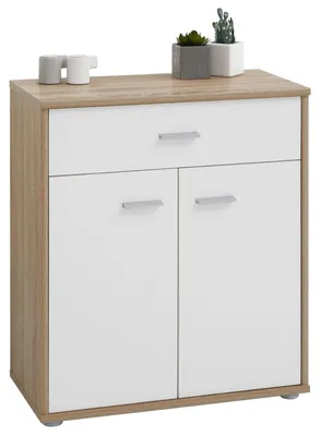 Produktbild von Kommode Sideboard Schrank TOMMY in Sonoma Eiche / weiß, Anrichte mit 1 Schublade und 2 Türen