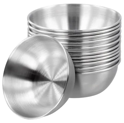 12 Edelstahl-Dippschalen 90 ml, 8,2 cm, für Sushi & Dips