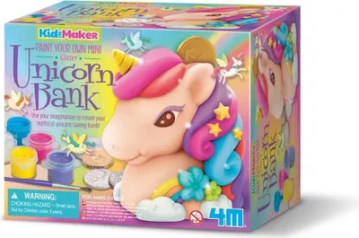 Produktbild von 4M KidzMaker Paint Your Own Mini Glitter Unicorn Bank