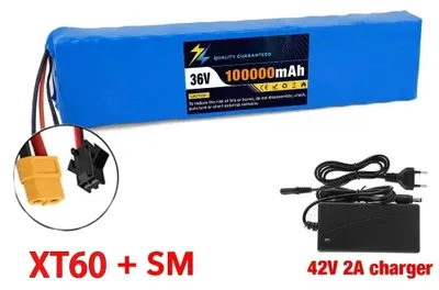 Immagine prodotto di Batteria per e-bike/e-scooter - 10S3P 36 V 120 Ah agli ioni di litio 18650 - Potenza 1000 W - Con BMS - Dimensioni 280×38×68 mm - Peso 1,3 kg - Connettore XT60-SM