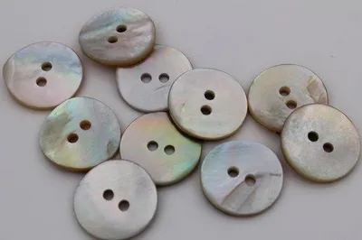 Produktbild von 10 Stück glänzende Perlmutterknöpfe 15mm