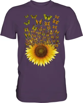 Produktbild von Sonnenblumen Schmetterling T-Shirt Gärtner Geschenk Garten – Urban Purple / XXL