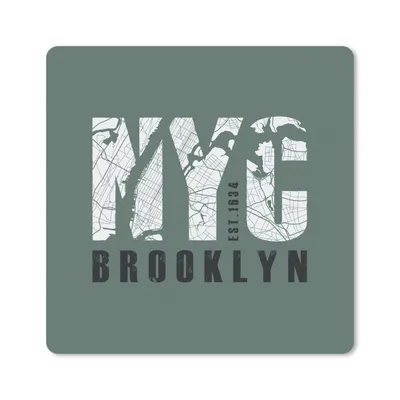 Produktbild von MuchoWow® Mauspad Mousepad New York - Grün - Karte 30x30 cm - Mousepads - Maus Mat - Pad - Mausunterlage - Gaming