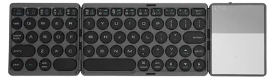 Obrázek produktu pro Kulatá skládací klávesnice Bluetooth s touchpadem – univerzální bezdrátová skládací klávesnice s 64 klávesami a baterií 140 mAh, černá